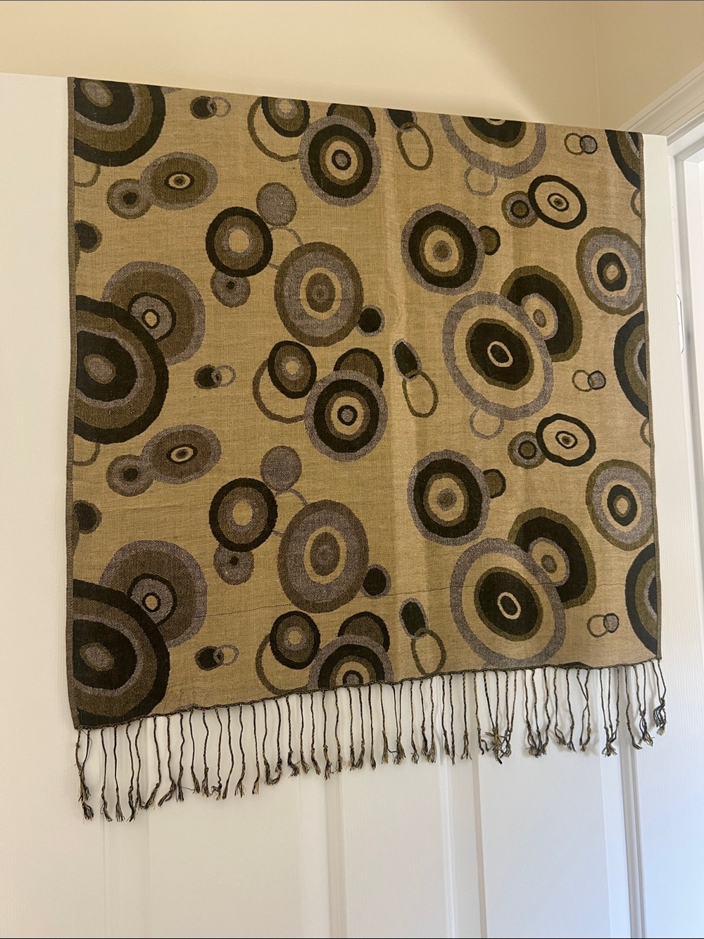 pashmina Beige and Brown Circular Pattern Wall Tapestry